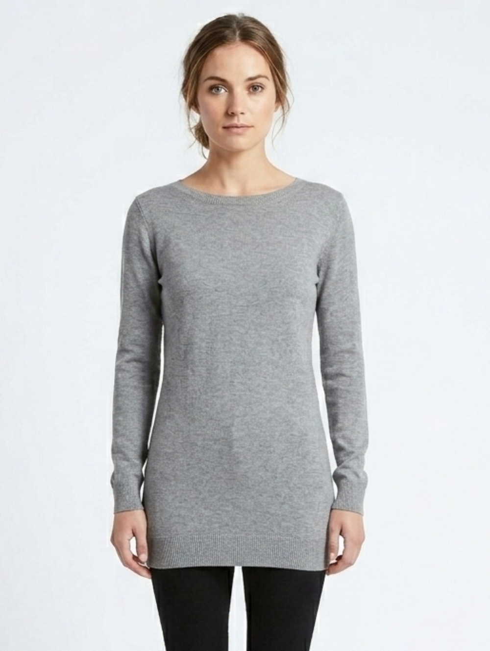 Bobi Los Angeles LS Open Back Sweater In Thunder Gray Size Small